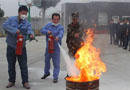 湖北生產(chǎn)基地園區(qū)消防中隊(duì)來(lái)到千川木門，進(jìn)行了一場(chǎng)消防模擬演練