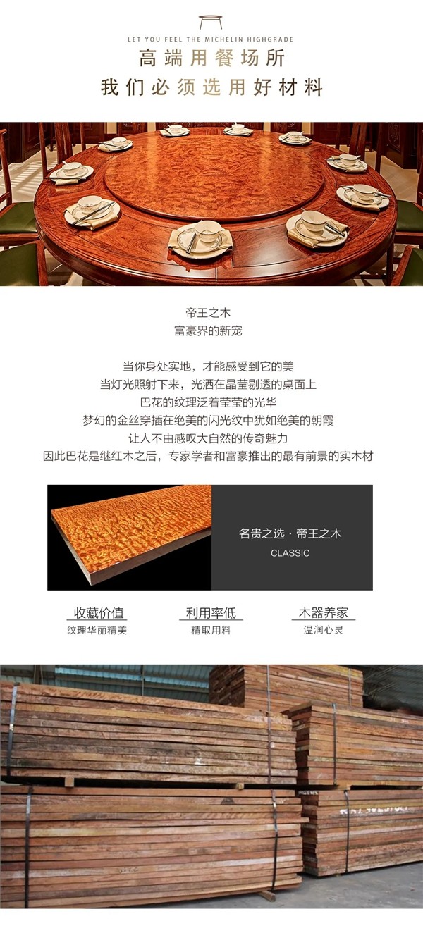萬(wàn)家園整木定制：巴西花梨餐桌椅專為別墅豪宅而生