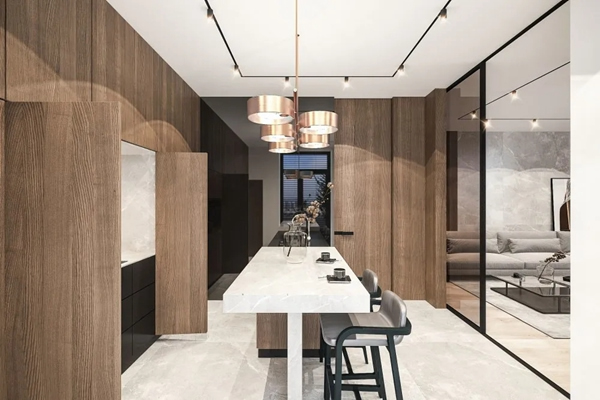卡爾·凱旋木門：本木色搭配高級灰，構(gòu)建出舒適的現(xiàn)代之家