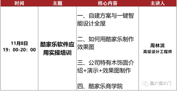 鑫六福木門十一月直播培訓(xùn)季即將開啟