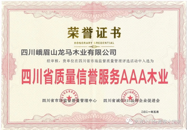 藝龍木門(mén)全屋整木定制 | 入選“四川省質(zhì)量信譽(yù)服務(wù)AAA木業(yè)”