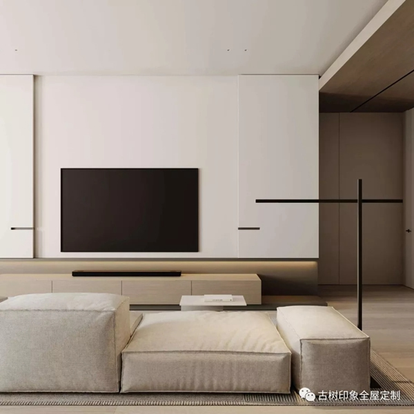 古樹印象全屋定制： 電視背景墻讓全屋簡潔又實用