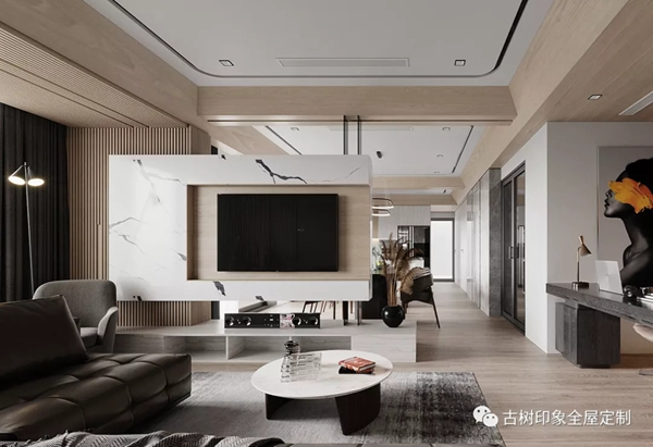 古樹印象全屋定制： 電視背景墻讓全屋簡潔又實用