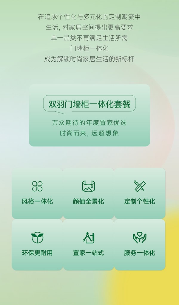 雙羽門墻柜一體化套餐 三大風(fēng)格隨心選！