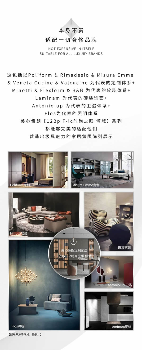 美心偙朗定制家居 | 【12Bp F-lc時尚之眼 傾城】系列，本身不貴，適配一切奢侈品牌！