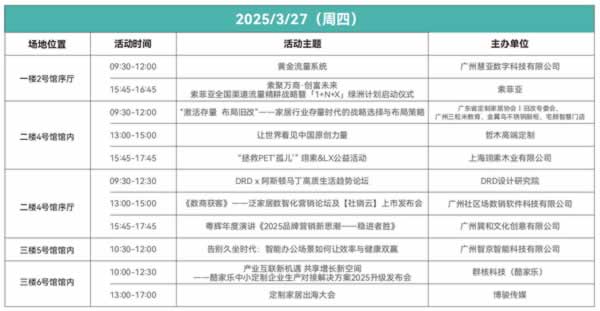 展會(huì)同期活動(dòng)① | 舊改突圍、流量破局、出海升維...50+論壇活動(dòng)，洞見(jiàn)2025 家居商機(jī)